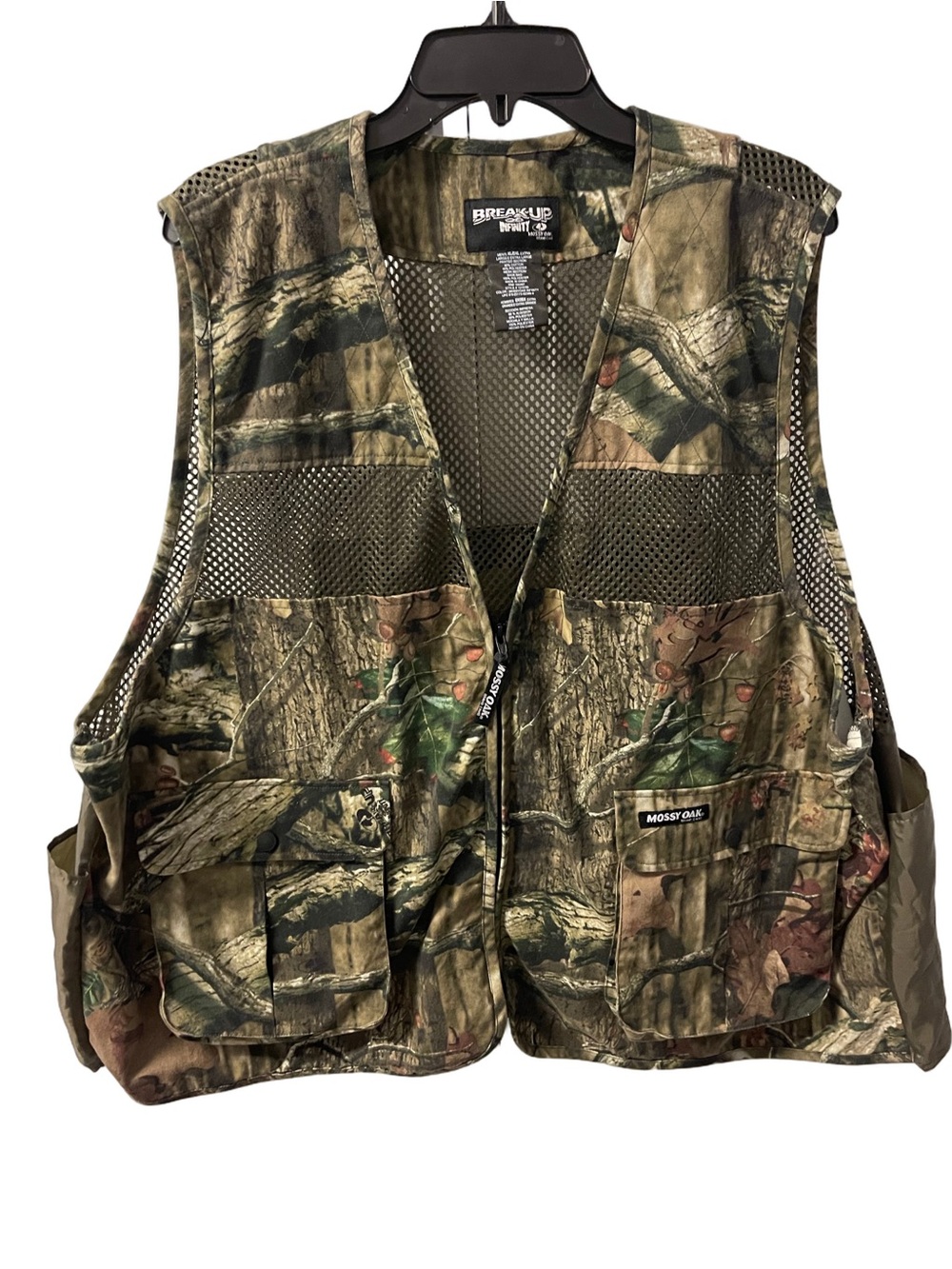 Mossy Oak Men’s XL Vest Green Camouflage Break Up Infinity Hunting